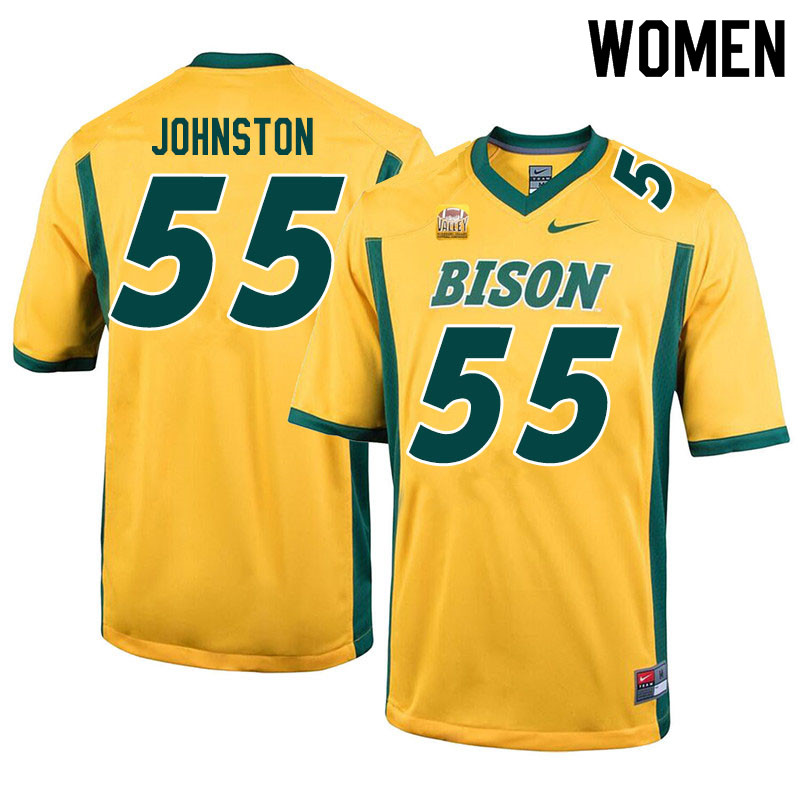 Women #55 Hayden Johnston North Dakota State Bison College Football Jerseys Sale-Yellow - Click Image to Close